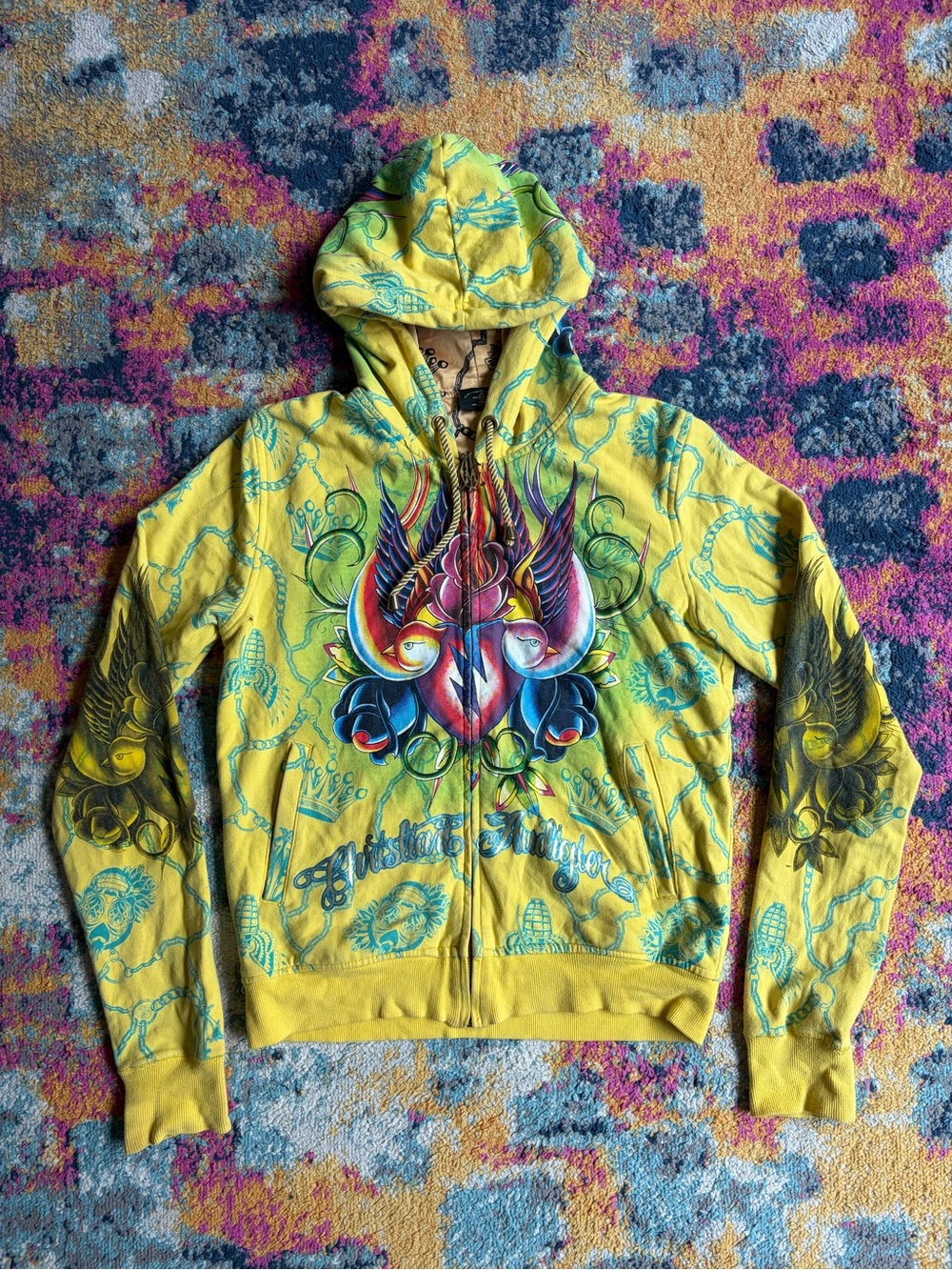 Vintage Christian Audigier Zip up Hoodie